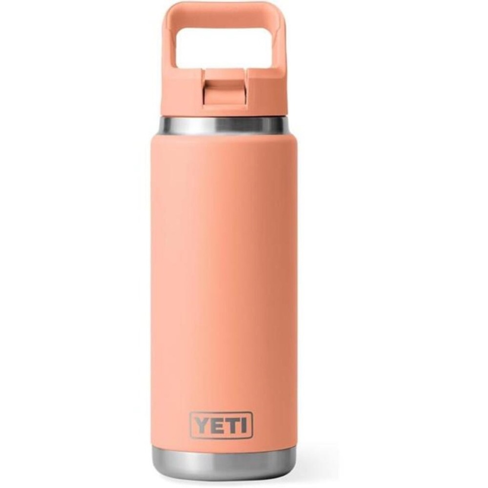 YETI Rambler 26 oz Bottle,Stainless Steel w/Straw Cap low contry Peach 🍑